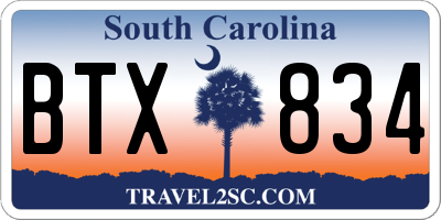 SC license plate BTX834