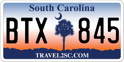 SC license plate BTX845