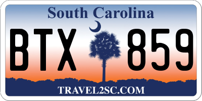 SC license plate BTX859