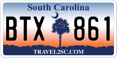 SC license plate BTX861