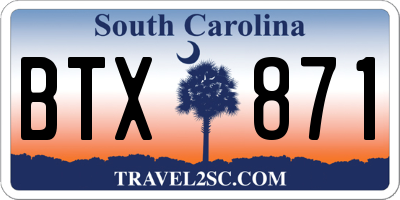 SC license plate BTX871