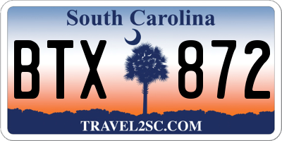 SC license plate BTX872