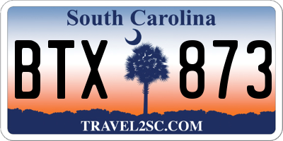 SC license plate BTX873