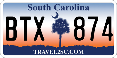 SC license plate BTX874