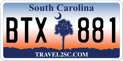 SC license plate BTX881