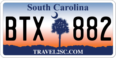 SC license plate BTX882