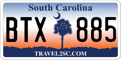 SC license plate BTX885