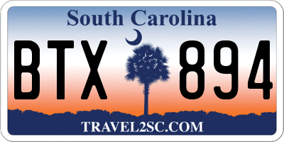 SC license plate BTX894