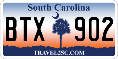 SC license plate BTX902