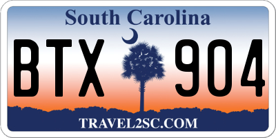 SC license plate BTX904