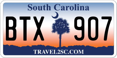 SC license plate BTX907