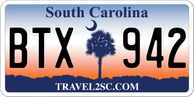SC license plate BTX942