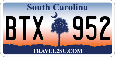 SC license plate BTX952
