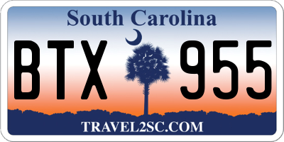 SC license plate BTX955