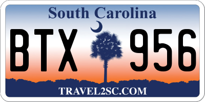 SC license plate BTX956