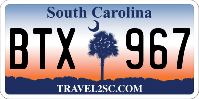 SC license plate BTX967