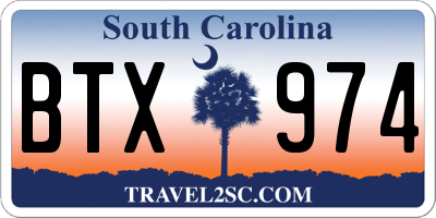 SC license plate BTX974