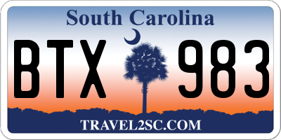 SC license plate BTX983