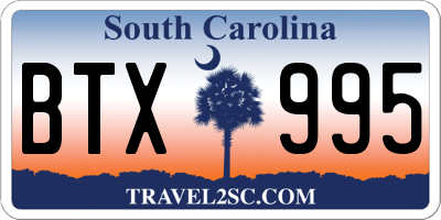SC license plate BTX995