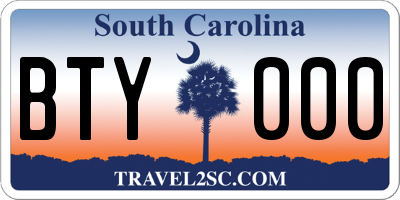 SC license plate BTY000