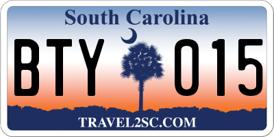 SC license plate BTY015