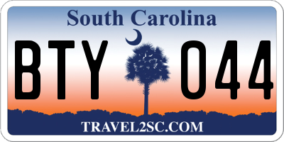 SC license plate BTY044