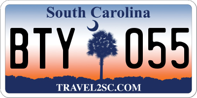 SC license plate BTY055