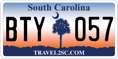 SC license plate BTY057