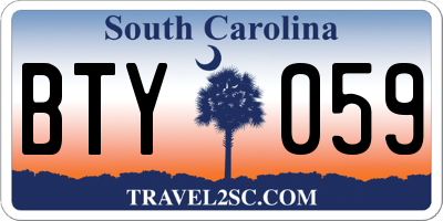 SC license plate BTY059