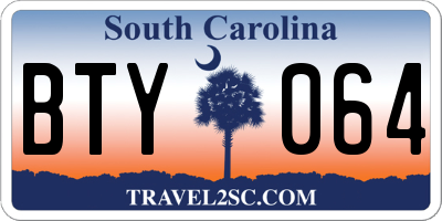 SC license plate BTY064