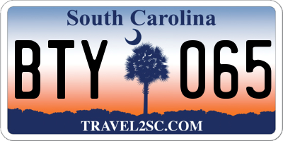SC license plate BTY065