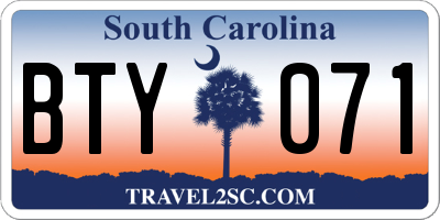 SC license plate BTY071