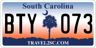 SC license plate BTY073