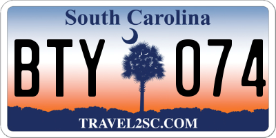 SC license plate BTY074