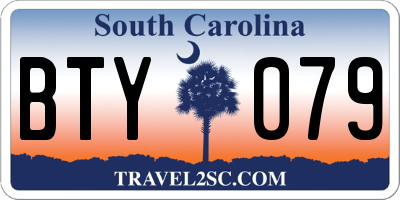 SC license plate BTY079