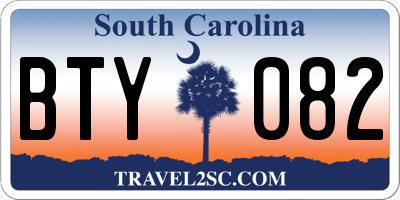 SC license plate BTY082