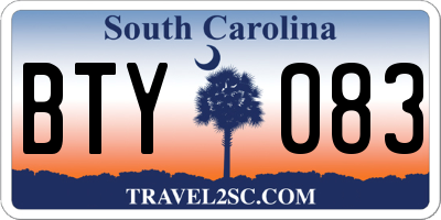 SC license plate BTY083