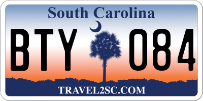 SC license plate BTY084