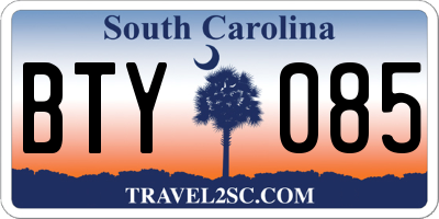 SC license plate BTY085