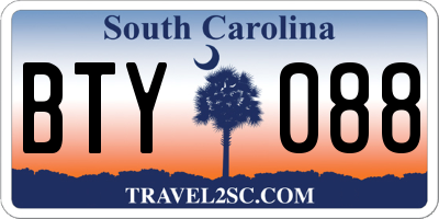 SC license plate BTY088