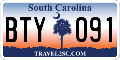 SC license plate BTY091
