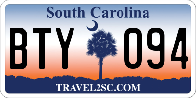 SC license plate BTY094