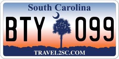 SC license plate BTY099