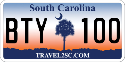 SC license plate BTY100