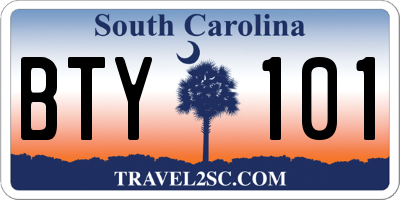 SC license plate BTY101