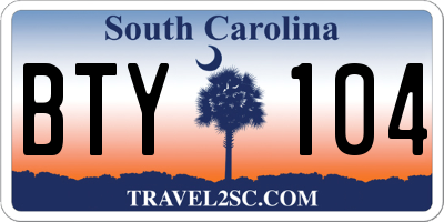 SC license plate BTY104