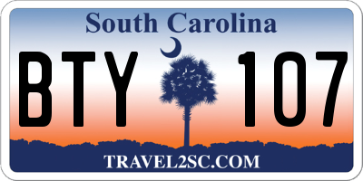 SC license plate BTY107