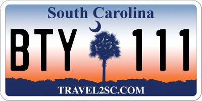 SC license plate BTY111
