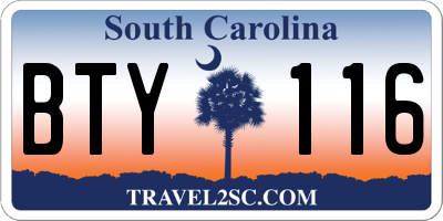SC license plate BTY116