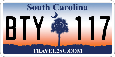 SC license plate BTY117